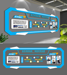 清新简约科技公司文化墙